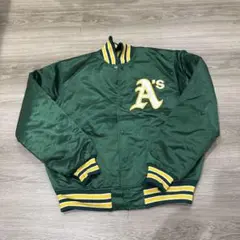 MLB オークランド・アスレチックス　オーバーサイズスタジャン　新品 スタジアムジャケット オークランド・アスレチックス アイボリー