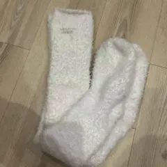 ルームソックス　もこもこ　ジェラートピケ　ピンク白　ボーダー　ニーハイ　ロング