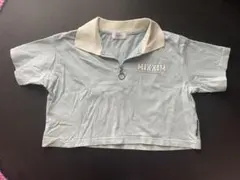 水色 ジッパー付きTシャツ 140