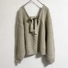 E hyphen world gallery PEACE バックリボン ニット