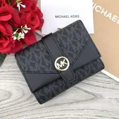 《新品》日本限定！MICHAEL KORS 折り財布　ブラック 三つ折り財布のサムネイル
