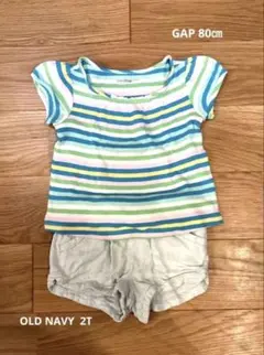 【80㎝】GAP トップス＋OLDNAVY短パンset