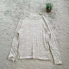 【SIMPLE LIFE】花柄ハイネックカットソー プルオーバー 長袖 総柄 M