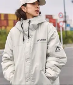 GERRY 刺繍　ロゴ　オーバーサイズ　フード　パディングジャケット　ゲリー