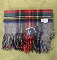 ジョンストンズ大判　マフラースカーフタータングレーチェック柄