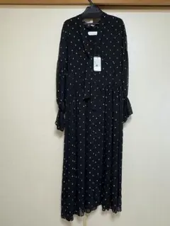 タグ付き！アーバンリサーチ　ROSSO ドット柄フレア袖長袖シャツワンピース