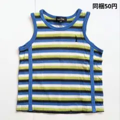 イーストボーイ 青 黄緑 白 黒 ストライプ タンクトップ 110サイズのサムネイル