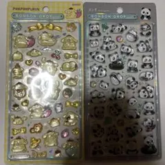 ポムポムプリン＆パンダ ボンボンドロップシール2シート　正規品