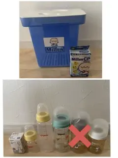 Milton 哺乳瓶用消毒ケース&除菌タブレット&ピジョン哺乳瓶4本セット