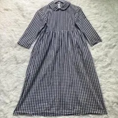 コムデギャルソンシャツ ギンガムチェック 丸襟 ワンピース バックジップ フレア