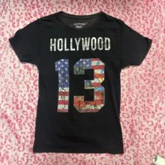 Ed hardy 半袖tシャツ　黒　ブラック　ハリウッド　レディース　Mのサムネイル
