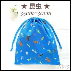 3 昆虫 カブトムシ 35×30 体操服入れ 体操着 着替え袋 ハンドメイド巾着
