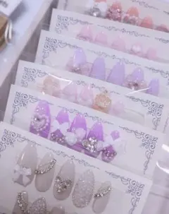 ６点キラキラ❇ハートリボン❇薔薇❇ラメラメ・ネイルチップ