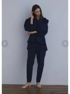 美品　ルフィル　LE PHIL コットンナイロンタウンプルーフパンツ　ネイビー