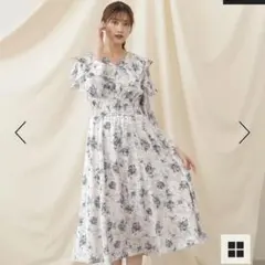 ジルバイジルスチュアート フラワープリントサテンラッフルワンピース