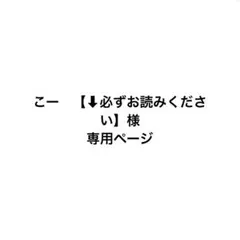 こー　【⬇必ずお読みください】 様専用ページ
