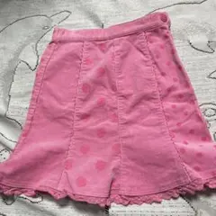 レトロ　美品♡メゾピアノ♡ピンク コーデュロイハートポケット♡１３０