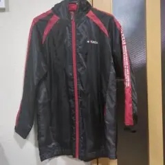 ベンチコート ストライプ ブラック/レッド 160　裏ボア仕様