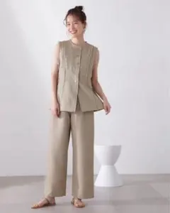 N. Natural Beauty Basic ペプラムジレワイドパンツセット