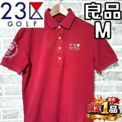 【早い者勝ち‼️】23区ゴルフ メンズ 半袖 ポロシャツ Mサイズ レッド 赤