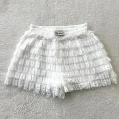 美品 jouetie レースティアードフリルショートパンツ M ホワイト