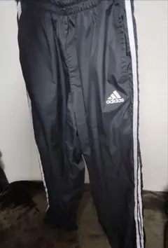 adidas ストライプジャージパンツ ブラックXL