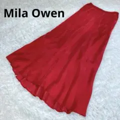 Mila Owen　ミラオーウェン　キュプラバイアスナロースカート　0　レッド