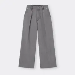 ライトデニムワイドパンツグレー