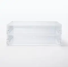 無印 重なるアクリルケース２段引出・大