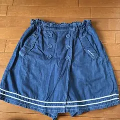 pom ponette デニムキュロット LLサイズ
