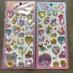 フワフワらびちゃん まじかるみゅーちゃん　ぷくキラ バルーンシール　ぷくぷく