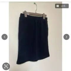 E hyphen world gallery ブラック ひざ丈フレアスカート