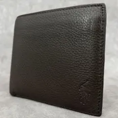 Polo Ralph Lauren 雙摺錢包 皮革 壓印Logo 附零錢袋 棕色系