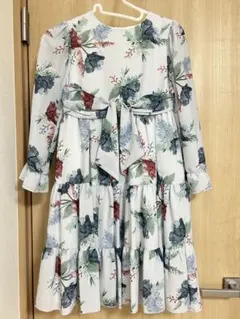 Patachou 花柄ティアードドレス 10Y 140cm