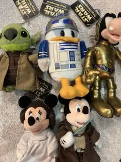 ディズニー スターウォーズ ぬいぐるみバッジ ミニー ミッキー ドナルド