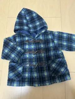 ダッフルコート フード付き チェック柄 ボア アウター