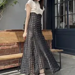 dazzlin シアーチェックコルセットワンピース