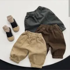 韓国子供服　ダークカーキ　カレー色　100センチ