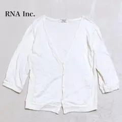 RNA 7分袖カーディガン Vネック 羽織 ショート丈 シンプル コットン100