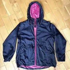 ドット模様 フード付きウィンドブレーカー