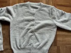 GRL グリーングレー　ラメ　モヘア　カーディガン　パールボタン　美品