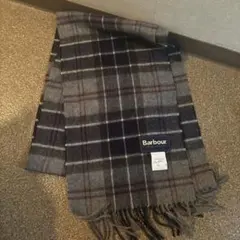 Barbour チェック柄マフラー ネイビー系 F