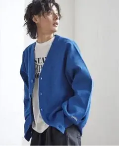 PAGEBOYLIM ターコイズブルー Vネック カーディガン