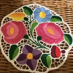 美品花柄 刺繍 レースのサムネイル