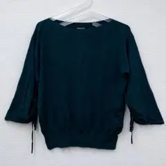 LAUTREAMONT サイドリボンニット ダークグリーン 七分袖 38