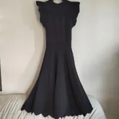 スナイデル ブラックニットロングワンピース