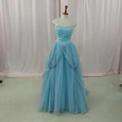 水色ビーズ装飾ロングドレス