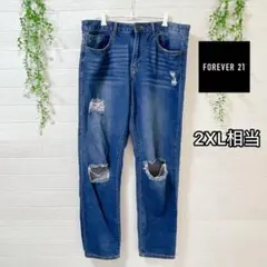 FOREVER21 レディースダメージデニ厶W30 LL~3L 大きいサイズ
