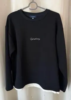 BACK NUMBER胸ロゴプリントロングスリーブTシャツ　厚手