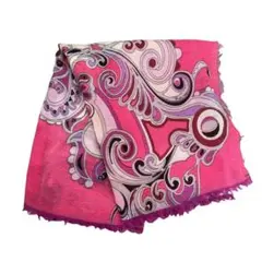 EMILIO PUCCI エミリオ プッチ ウール モダール スカーフ ピンク